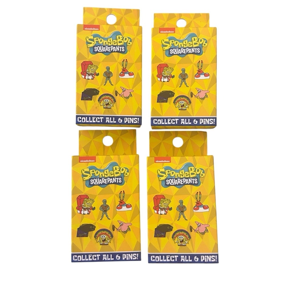 Nickelodeon Spongebob Squarepants 4 Pack Collectible Mystery Pins‎